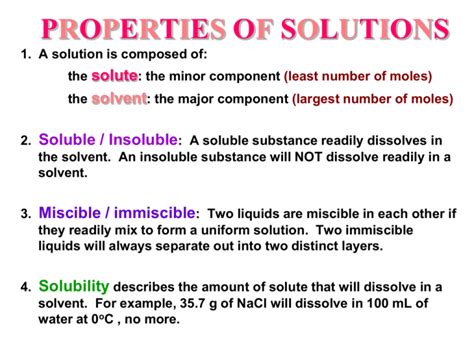 Properties Of Solution Chemistry Doc