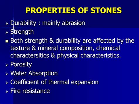 Properties and Characteristics of Natural Stones