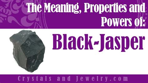 Properties and Composition of Jasper Black Stone