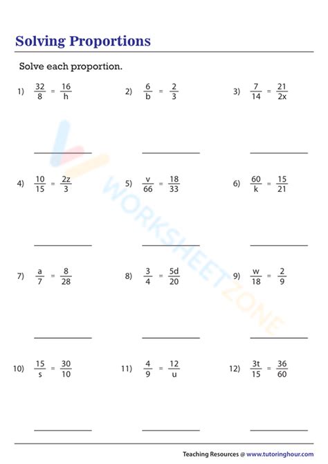 Proportions Worksheet And Answers Doc