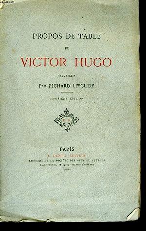 Propos de Table de Victor Hugo Litterature French Edition PDF