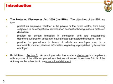 Protected Disclosure Act (PDA)