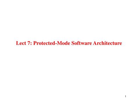Protected Mode Software Architecture Reader