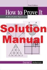 Prove It Velleman Solutions Manual PDF