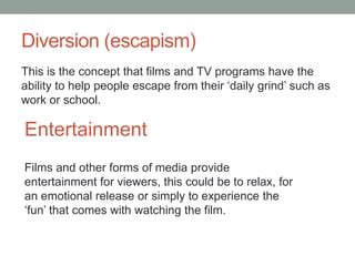 Provide Escapism and Entertainment: