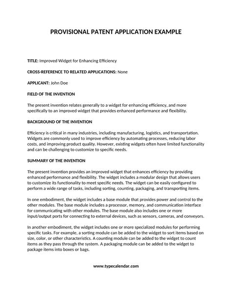 Provisional Patent Application Template