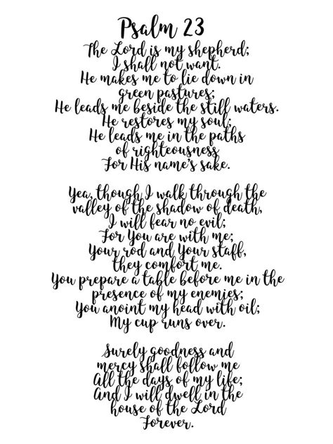 Psalms 23 King James Version Printable