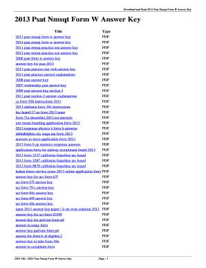 Psat Answer Key 2013 Doc