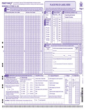 Psat Answer Sheet Template Kindle Editon