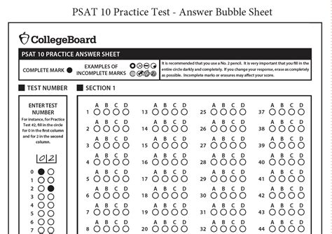 Psat Practice Test Answer Sheet Kindle Editon