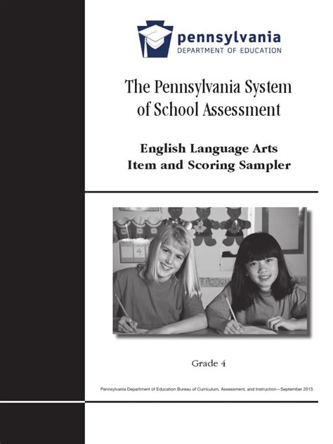Pssa Grade 4 Ela Preliminary Item And Scoring Sampler Ebook PDF