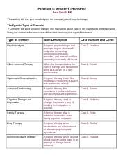 Psych Sim Mystery Therapist Answer Doc