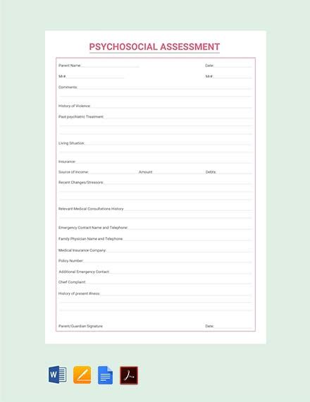 Psychological Assessment Template