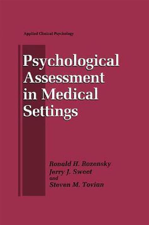 Psychological Assessment in Medical Settings 1st Edition PDF