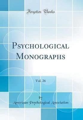 Psychological Monographs PDF