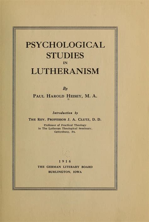 Psychological Studies in Lutheranism Kindle Editon