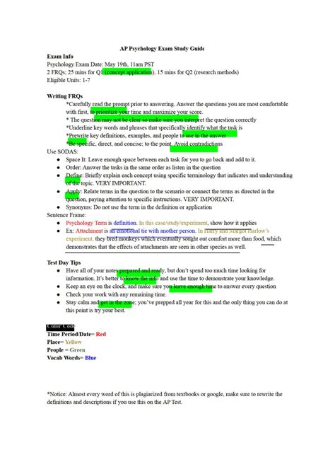 Psychological Testing Study Guide Epub