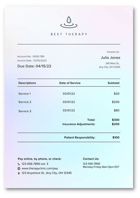 Psychologist Invoice Template