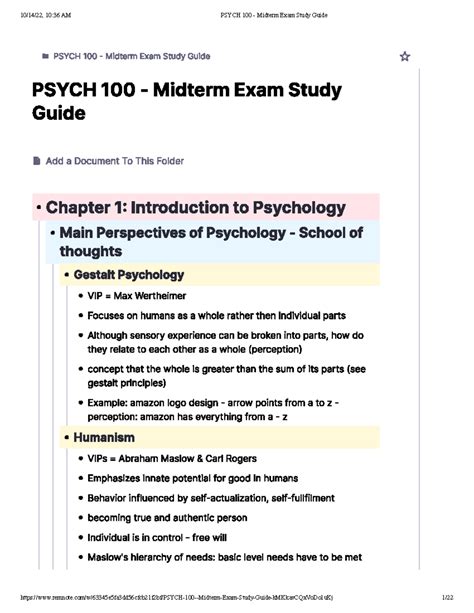 Psychology 100 midterm exam answers Ebook Kindle Editon