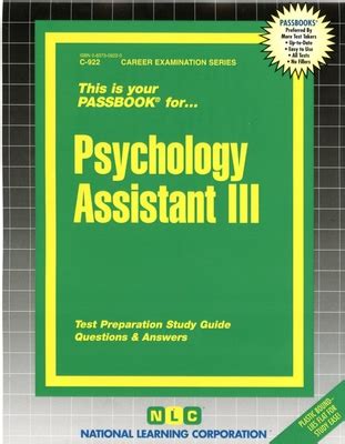 Psychology Assistant IIIPassbooks Career Examination Passbooks Kindle Editon