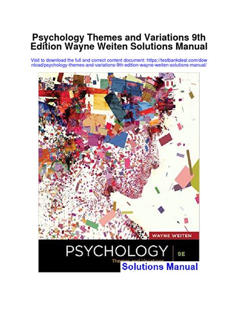 Psychology Themes And Variations 9th Ed Ebook PDF