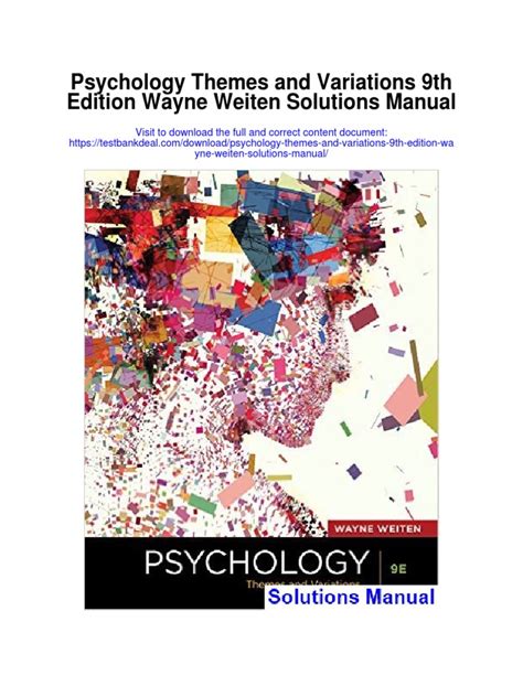 Psychology Themes And Variations 9th Edition Study Ebook Doc