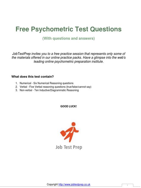 Psychometric Assessment Questions And Answers PDF