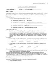 Psychsim 5 Classical Conditioning Answers Doc