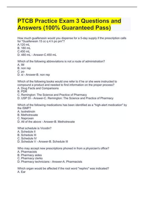 Ptcb Free Quiz And Answers Kindle Editon