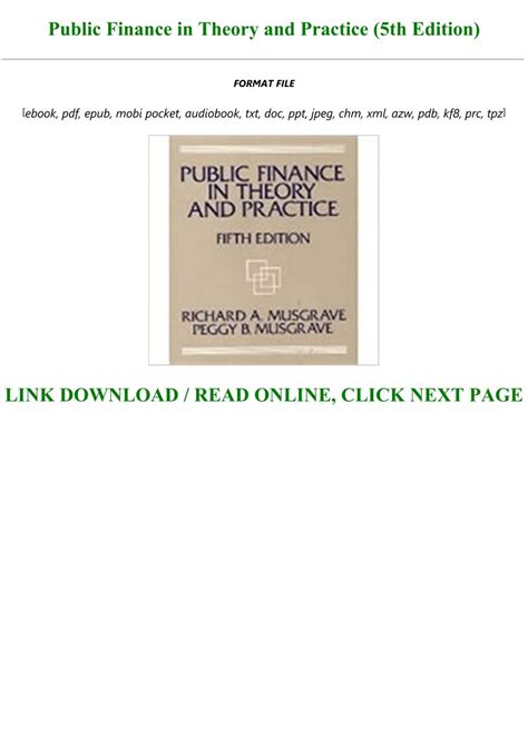 Public Finance : Theory and Practice 5th Edition Kindle Editon