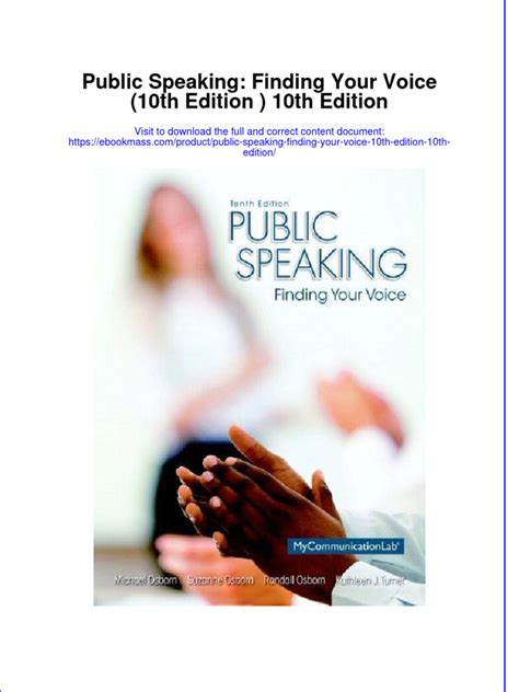 Public Speaking Finding Your Voice 10th Edition PDF