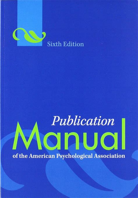 Publication Manual of the American Psychological Association 6th Edition Kindle Editon