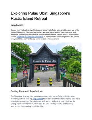 Pulau Ubin: An Introduction