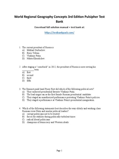 Pulsipher World Regional Geography Quiz Answers Epub