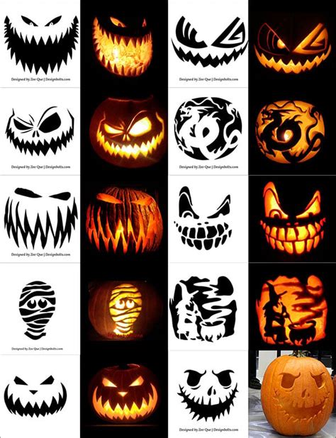 Pumpkin Carving Scary Templates