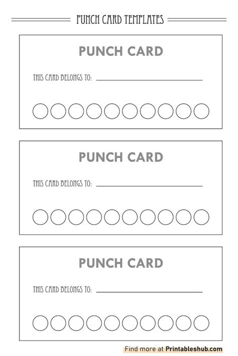 Punch Card Printable