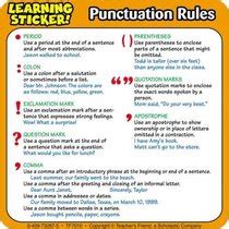 Punctuation Rules Learning Stickers PDF