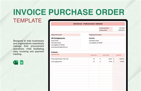 Purchase Order And Invoice Template