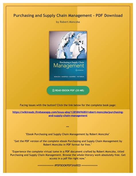 Purchasing And Supply Chain Management Monczka Ebook PDF