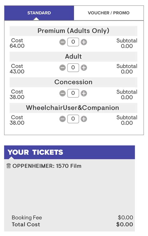 Purchasing standard tickets instead of IMAX tickets: