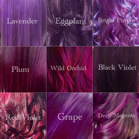Purple Hair Color Chart