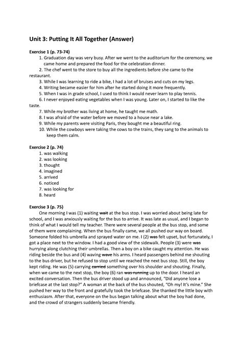 Putting It All Together Pi Answers Kindle Editon