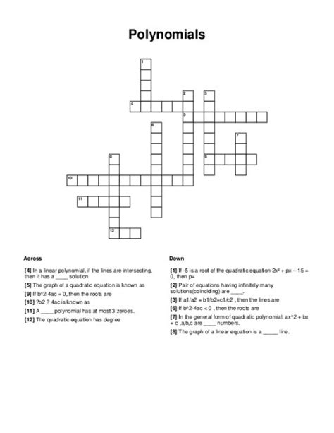 Puzzles On Polynomials For 10 With Answers Reader