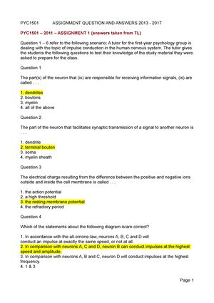 Pyc 1501 Previous Exam Paper And Answers Kindle Editon