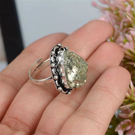 Pyrite Crystal Ring: A Radiant Gemstone of Inspiration and Protection