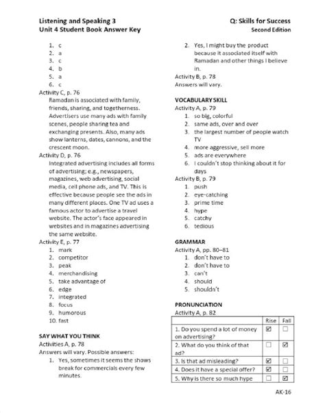 Q Skills For Success Listening And Speaking 3 Answer Key Reader