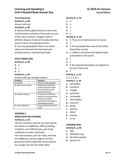 Q Skills For Success Listening Answer Key Doc