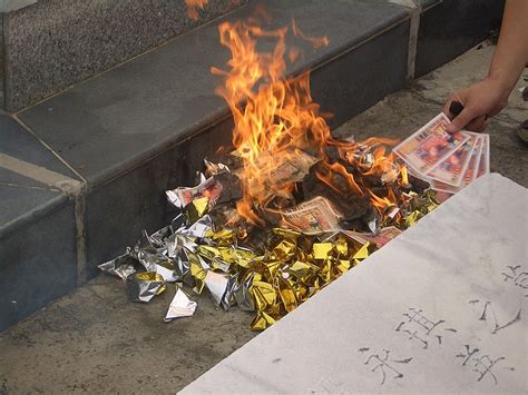 Q1. Why do Chinese people burn paper money at funerals?