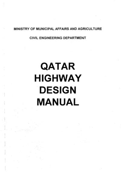 QATAR HIGHWAY DESIGN MANUAL Ebook PDF