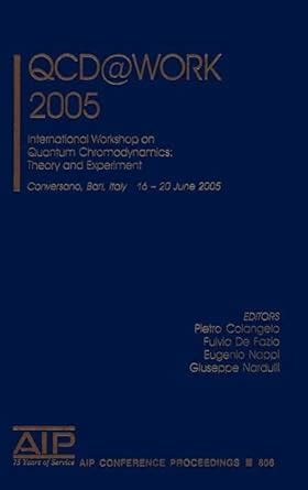 QCD@WORK 2005 International Workshop on Quantum Chromodynamics: Theory and Experiment 1st Edition Doc